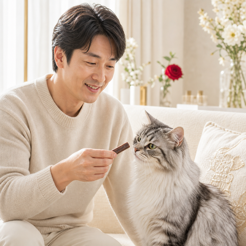 愛猫と過ごすHONMAGURO愛用者のイメージ